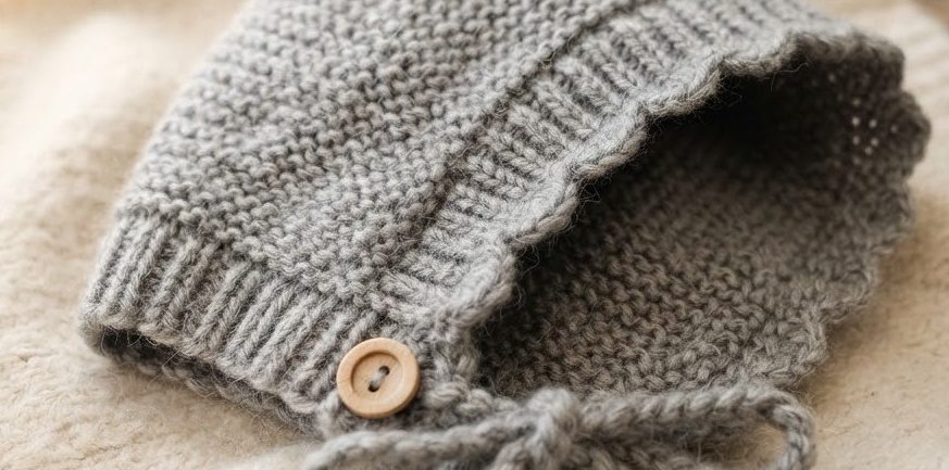 Hand-Knit Merino Bonnet — detail view