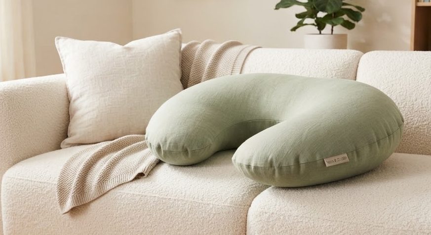 Nursing Pillow — Sage — detail view