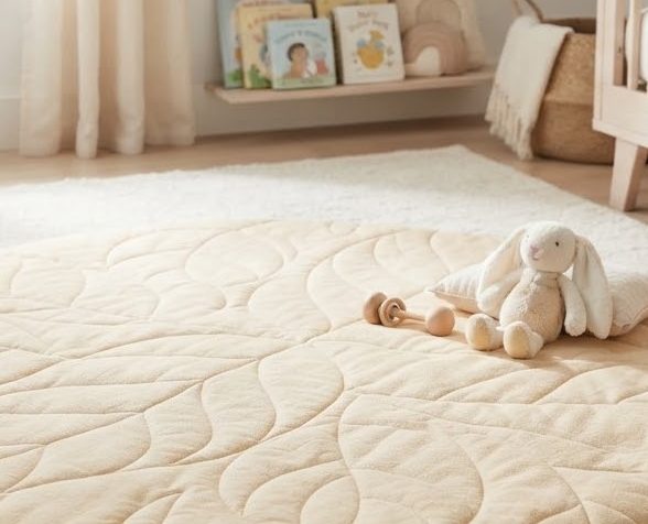Organic Quilted Playmat — detail view