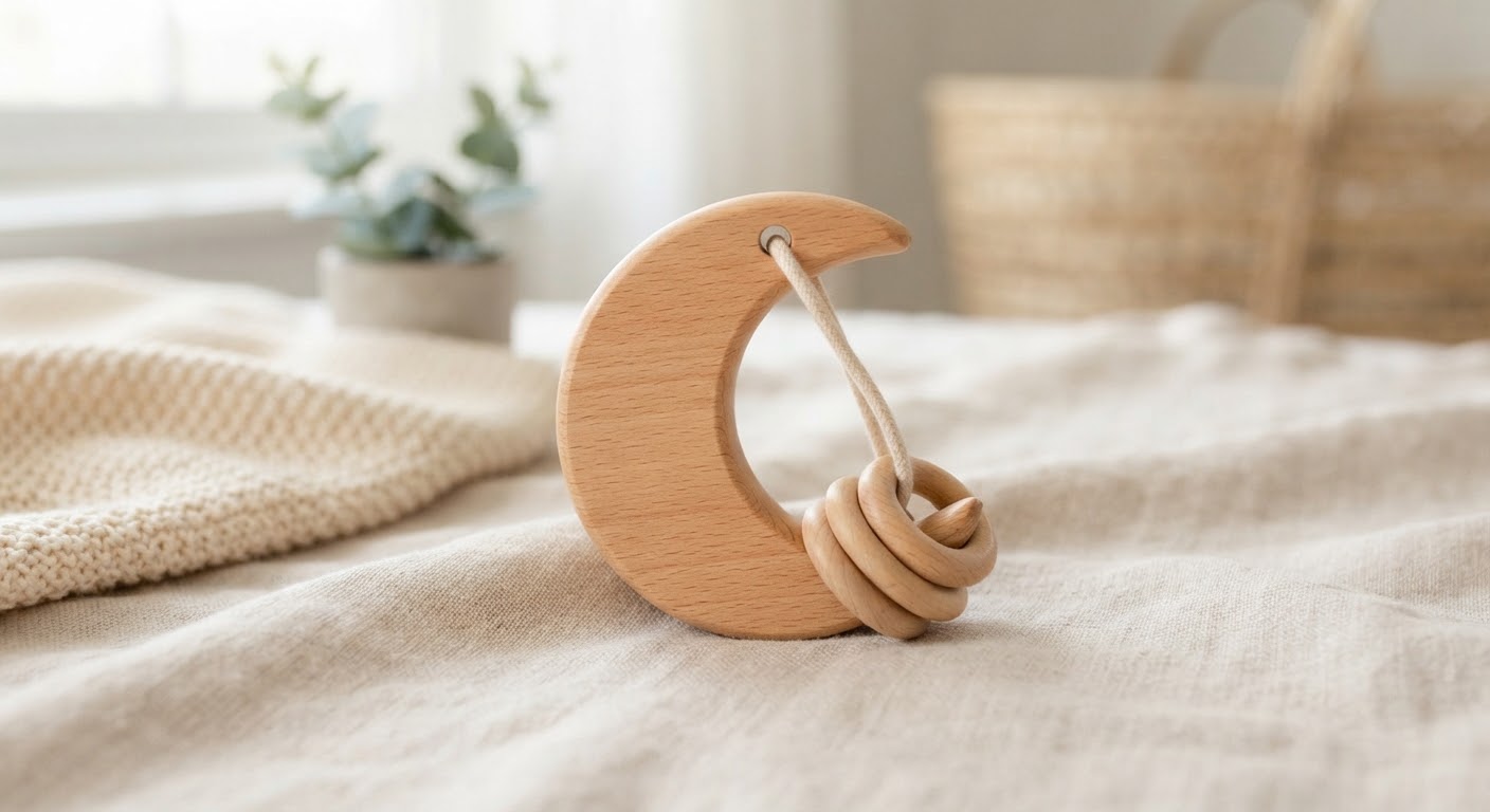 Wooden Teether & Rattle — Wooden Toys